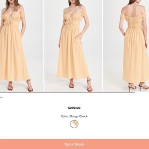 Hansen & Gretel, Marella Dress, Large, mango color, off the shoulders